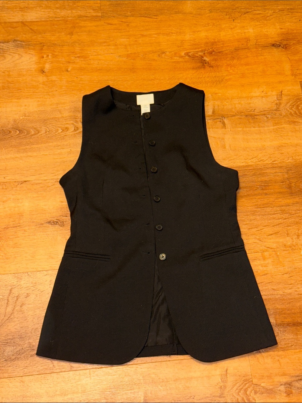 H&M Black Sleeveless Button Vest